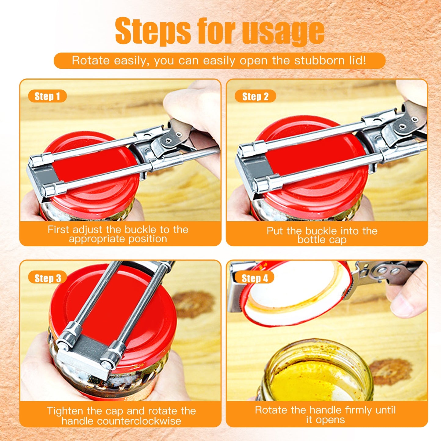 Adjustable Stainless Steel Jar Opener